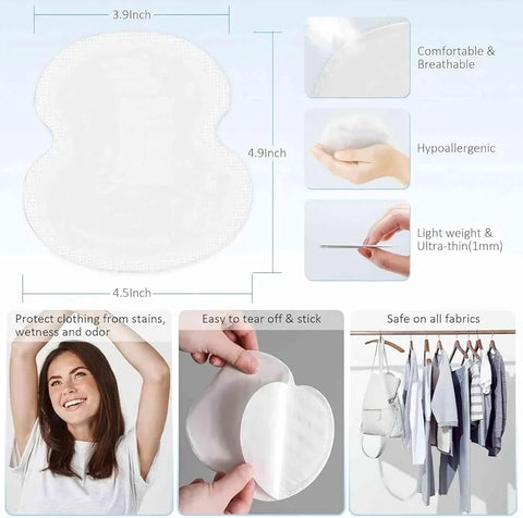 Armpit Sweat Pads, FJDNKDN Underarm Sweat Pads for Women and Men [100 Packs], Disposable Underarm Pads for Sweating Women, With our Disposable Underarm Sweat Shields, Reclaim Your Confidence