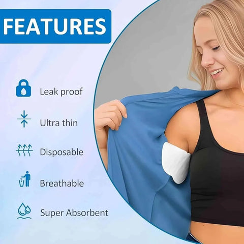 Armpit Sweat Pads, FJDNKDN Underarm Sweat Pads for Women and Men [100 Packs], Disposable Underarm Pads for Sweating Women, With our Disposable Underarm Sweat Shields, Reclaim Your Confidence